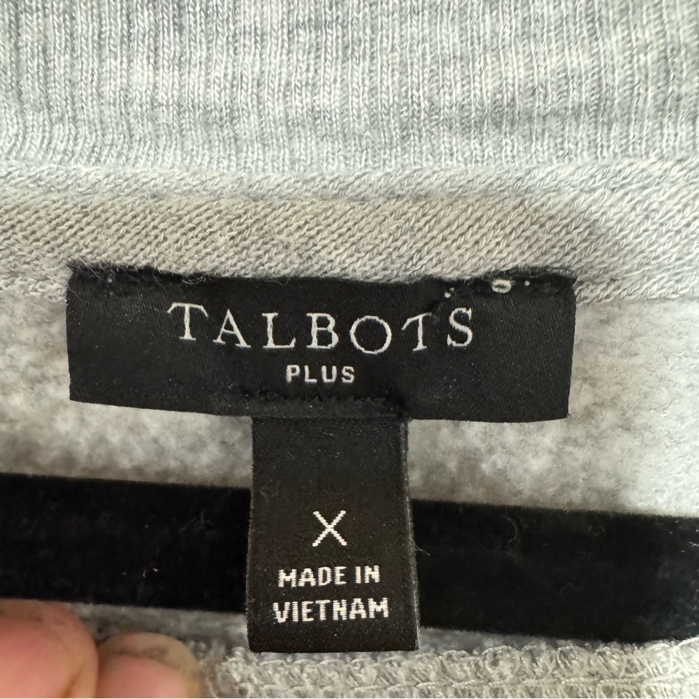 Talbots Gray Sweatshirt with Red, White & Blue Embroidery French - Picture 3 of 4